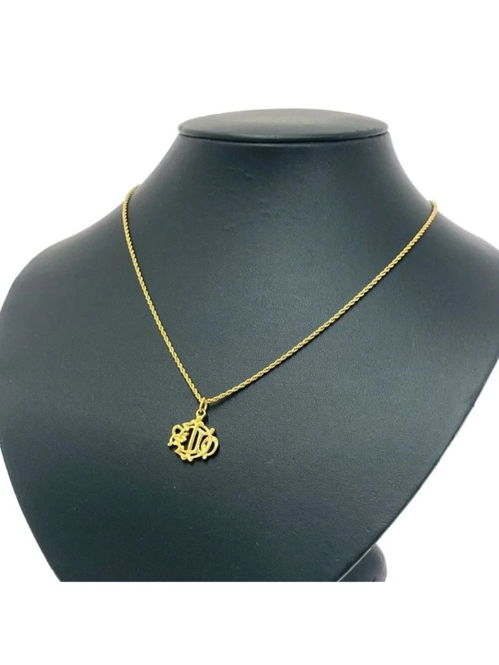 Dior Emblem Logo Necklace Gold